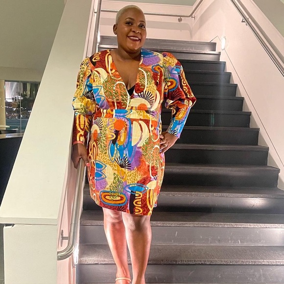 Colorful Abstract Patterned Blazer - Picture 2 of 2